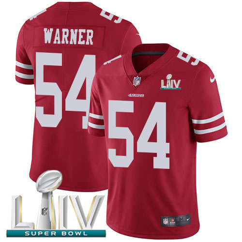 San Francisco 49ers Nike 54 Fred Warner Red Super Bowl LIV 2020 Team Color Men Stitched NFL Vapor Untouchable Limited Jersey